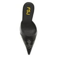 thumbnail image 3 of FSJ Women Pointed Toe Studded Backless Pumps Slip on Stiletto High Heel Mules Casual Dress Work Slides Shoes Size 7.5 Black, 3 of 5
