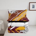 thumbnail image 5 of YST Football City Full Bed Comforter Set American Football Bedding Birthday Gifts for Men Kids Sports Football Fans Comforter Set Geometry Striped Quilt 3Pcs,Brick-Red Yellow(Washington), 5 of 7