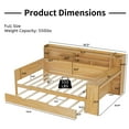 thumbnail image 2 of Harper & Bright Designs Full Size Corner Bed Frame with Trundle, Daybed with Storage Shelves, Wooden L Shaped Beds with Study Desk, Natural, 2 of 13