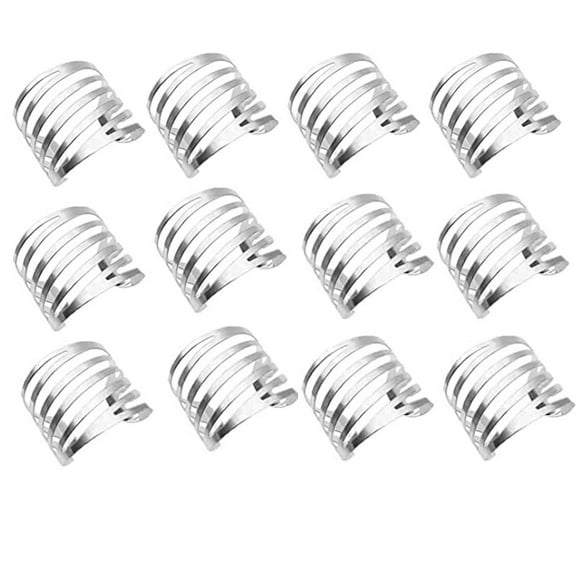 Silver Napkin Rings Set of 12 Hollow Out Napkin Rings Holder for Christmas Everyday Holiday Party