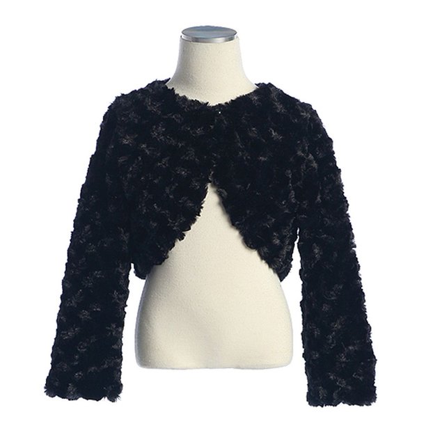 Sweet Kids Little Girls Brown Swirl Faux Fur Special Occasion Shrug Jacket 6m 12 Walmart Com Walmart Com