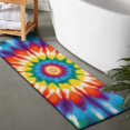 thumbnail image 2 of Colorful Rainbow Tie Dye Spiral Pattern Bathroom Rugs Mat,Non Slip Microfiber Bathroom Rug,Rubber Backing,Soft Bathroom Mats for Bathroom Floor,Tub and Shower,47x17in(120x43cm), 2 of 5