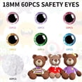 thumbnail image 3 of 120 Piezas de 18 mm 3D Glitter Ojos de Seguridad de PláStico Redondos para Manualidades, Ojos de MuñEca de Ganchillo con Arandelas, Ojos de Animales de Peluche para Bricolaje, 3 of 5