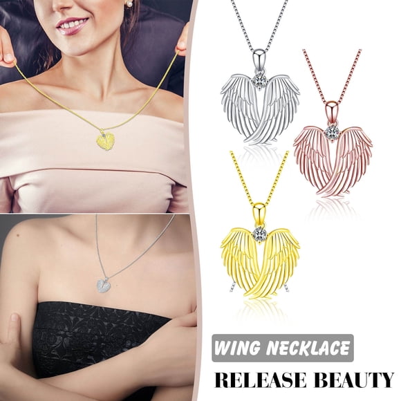 Sentmoon Necklaces Necklaces for Women Trendy Valentines Day Angel- Necklace Angel- Pendant Birthstone Necklace for Women Jewelry