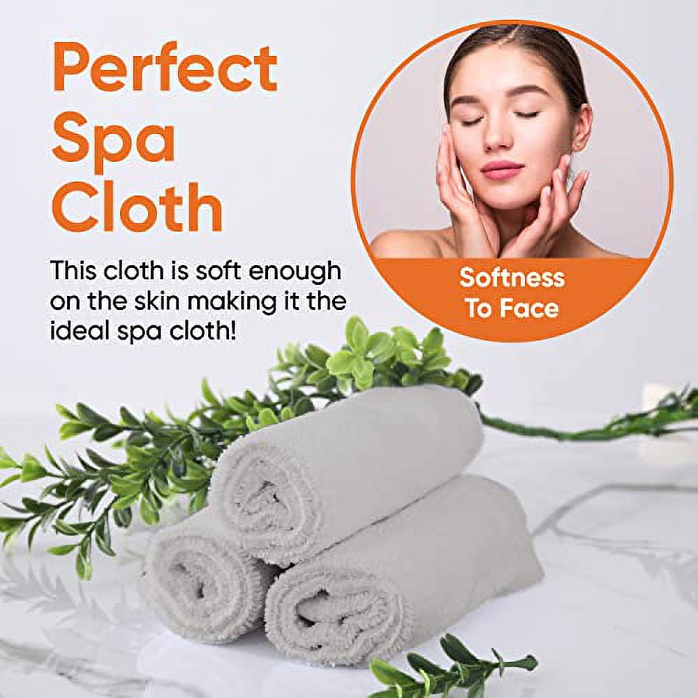Superio Cotton Terry Washcloths Grey Towels 100% Cotton Cleaning Cloth 16\" Rags Wash Clothes for Body and Face, Spa Towels, Multi Purpose (24, 12\"x12\")