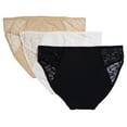 thumbnail image 2 of Donna L'oren Women's Hi-cut Briefs Floral Lace Detail Panties 3-Pack S-XL, 2 of 8