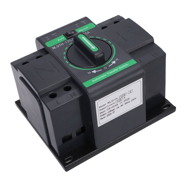 Automático 125A 2P Interruptor De Transferencia Automática De Doble Potencia Interruptor De Salida 2 En 1 Modo De Conmutación Automática Y Manual Tipo De Aislamiento