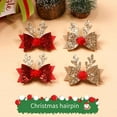 thumbnail image 3 of Hot6sl Liquidación de Ahorros de Verano Pinzas para El Pelo Navideñas Pinzas para El Pelo con Lazo de Astas con Purpurina Lazo Navideño Tocados Navideños para Niñas, 3 of 6
