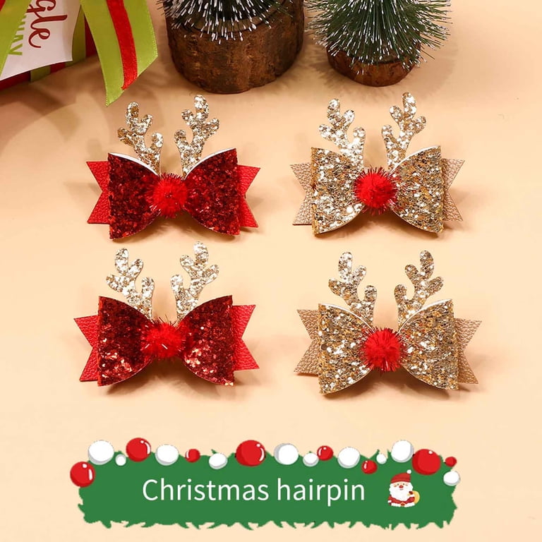 1 Pcs Christmas Hair Clips Xmas Bow Hair Accessories Cute  display picture 1