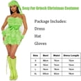thumbnail image 1 of Vestido de Navidad sexy y peludo para mujer, disfraz de monstruo peludo verde de Papá Noel para Halloween para adultos, 1 of 5