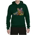 thumbnail image 3 of First We Still Your Heart Then Your Bed | Funny Neon Colorful Cat | Dean Russo Art Animal Lover Unisex Hoodie Sweatshirt, Forest Green, XX-Large, 3 of 6