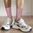 thumbnail image 6 of Vsdgher Pastel Christmas Trees on Pink Crew Socks for Men & Women, Breathable Casual Athletic Ankle Socks, 6 of 6