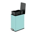 thumbnail image 2 of (2 pack) Qualiazero 2.6 Gallon Trash Can, Stainless Steel Step On Bathroom Trash Can, Light Blue, 2 of 12