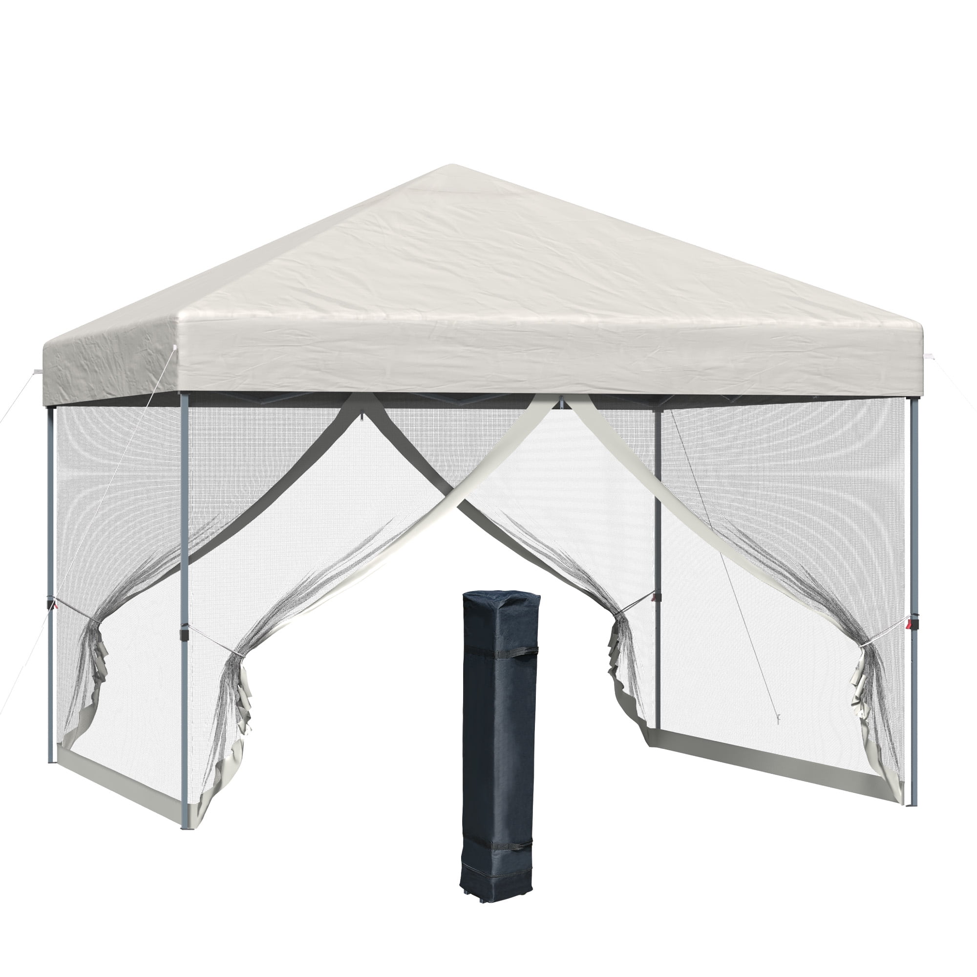 Outsunny x 10' Outdoor Pop up Party Tent Canopy, Beige, Pop up Tent - Walmart.com