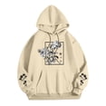 thumbnail image 4 of Men's Floral Print Casual Graphic Hoodies Drawstring Long Sleeve Pullover Sweatshirt, 4 of 5