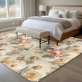 thumbnail image 4 of White Pink Beige Peony Area Rugs 5'x7', Small Throw Rugs for Laundry Room Playroom, Farmhouse Vintage Floral Botanical Indoor Outdoor Rug Non-Slip Low Pile Carpet Runner Reversible Floor Mats, 4 of 8