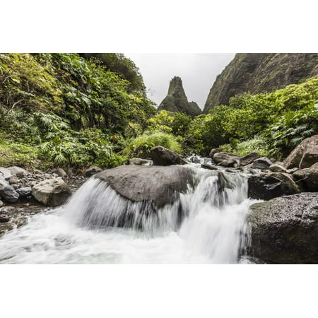 Waterfall in Iao Valley State Park, Maui, Hawaii, United States of America, Pacific Print Wall Art By Michael