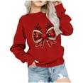 thumbnail image 2 of Bnwani Christmas Girls Sweatshirt Crew Neck Long Sleeve Casual Print Red Size 8-9 Years, 2 of 4