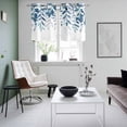 thumbnail image 5 of 2 Panels Kitchen Tier Curtains 39 Inch Length, Blue Leaves Grommets Window Treatment Curtain, Summer Botanical Thermal Curtains Drapes for Living Room/Bathroom, 5 of 9