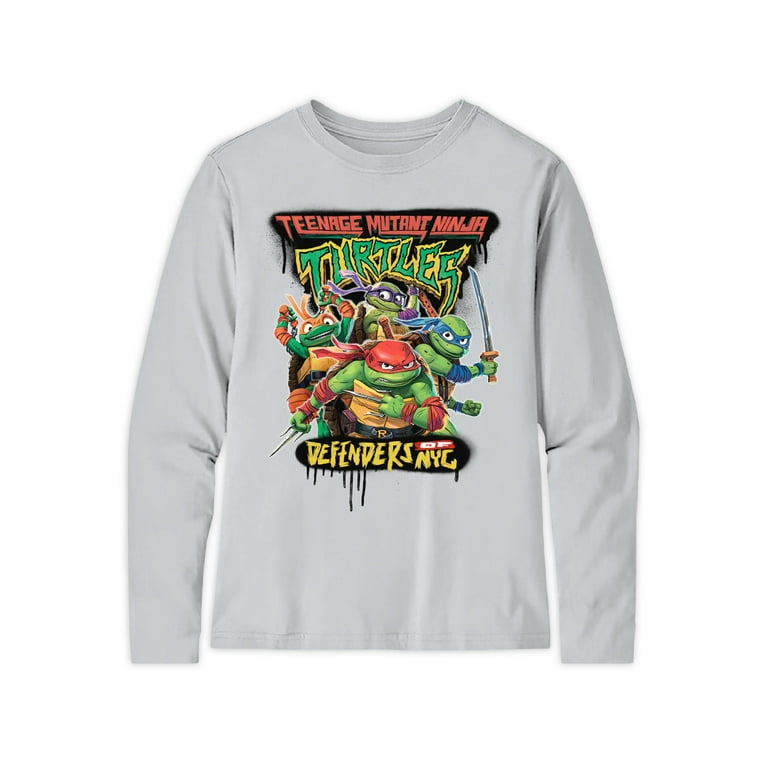 Kids Teenage Mutant Ninja Turtles Long Sleeve T-Shirt in White - Size Small