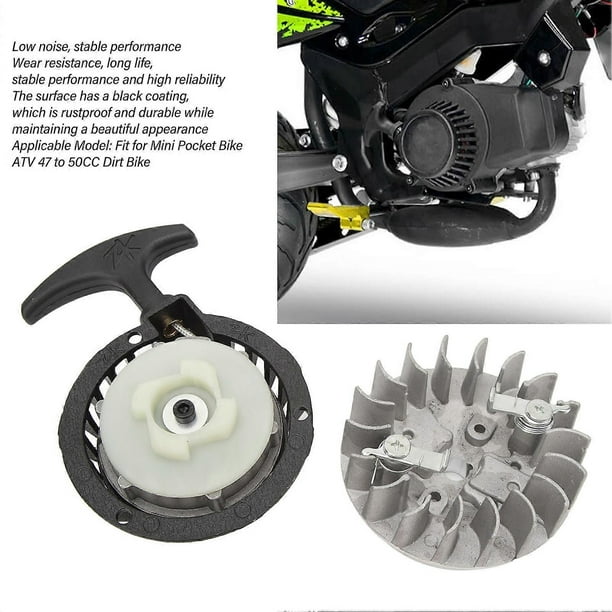 Arranque de retroceso con volante de inercia, bajo nivel de ruido y alto rendimiento para minimotos de bolsillo ATV de 47 a 50 cc.