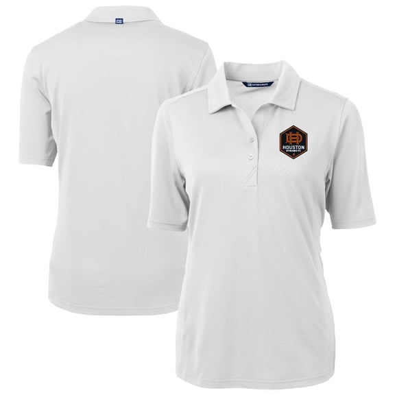 Women's-Cutter & Buck  White Houston Dynamo FC Virtue Eco Pique Recycled Polo