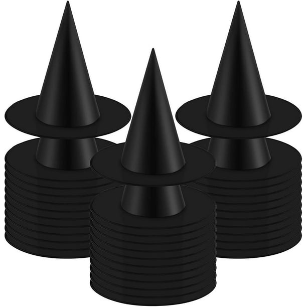 Sombrero Oxford Sombrero de bruja de Halloween Sombrero de bruja Sombrero puntiagudo negro puro Sombrero mágico