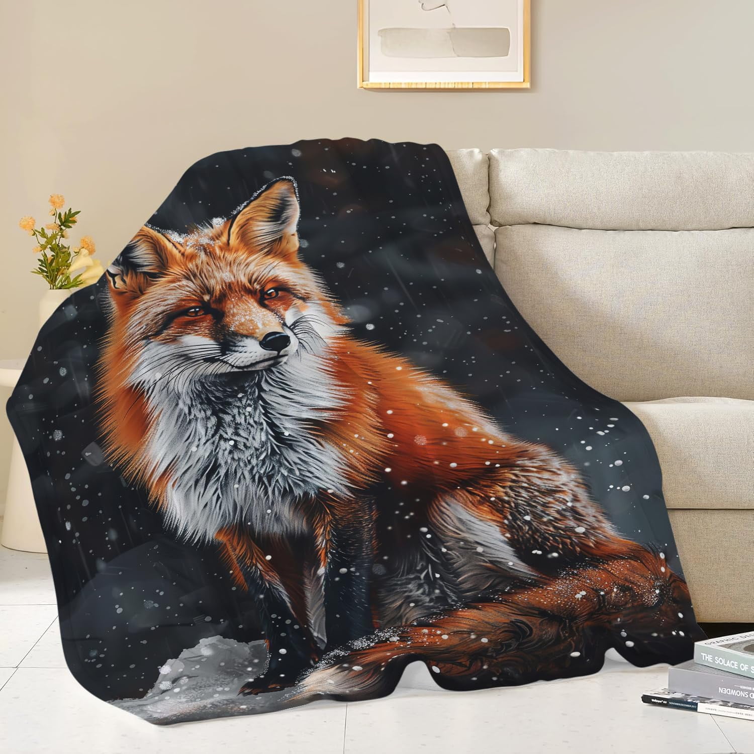 Red Fox Blanket Cute Orange Fox Throw Blanket Gifts for Girls Boys  Women Men Adults Super Soft Cozy Plush Fluffy Fuzzy Fleece Blanket Home Decor 40''X50''
