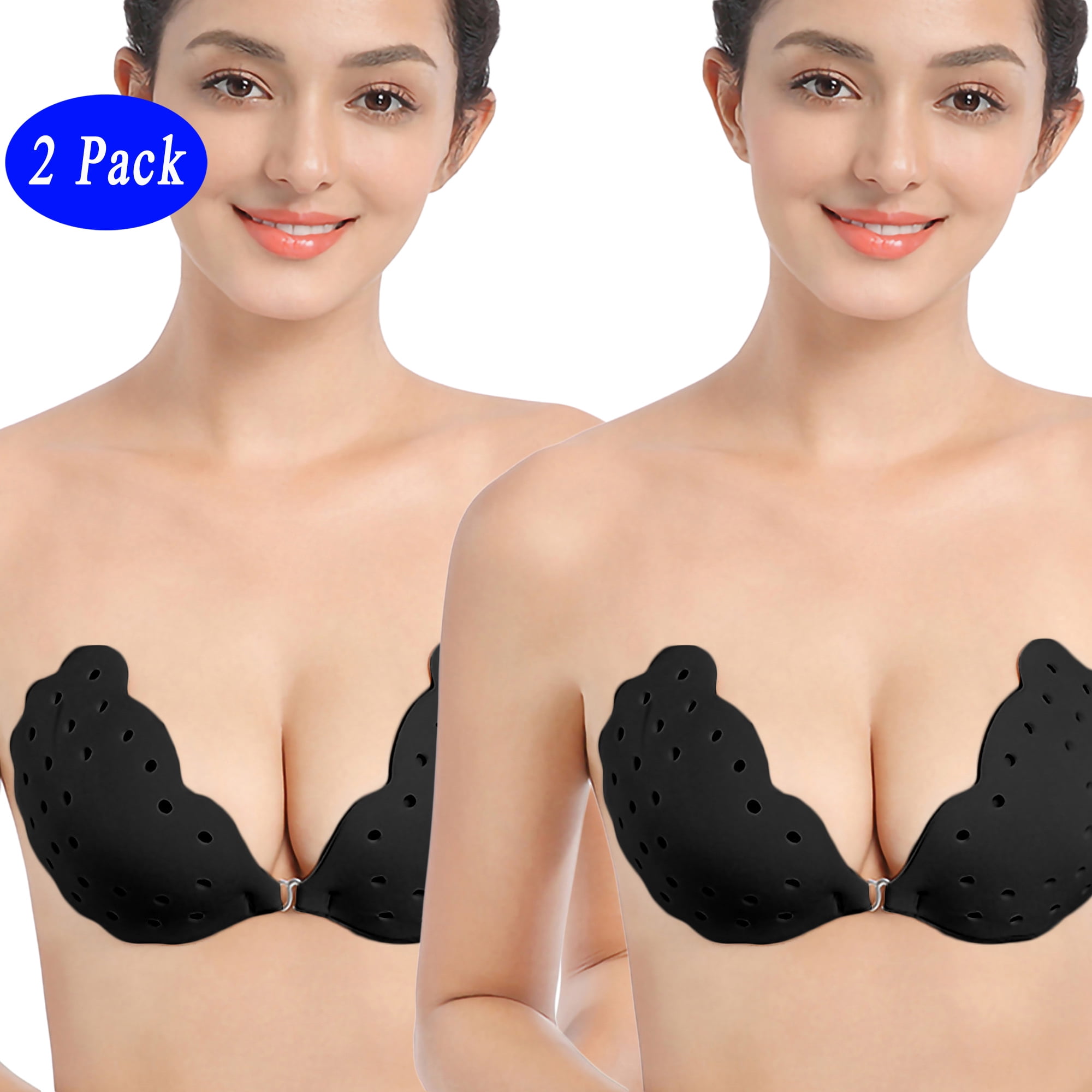 Niidor Silicone Bra Inserts Clear V-Shaped Breast Enhancers Waterproof Bra Push Up Pads for Bikini Swimsuit-（HSD Medium）