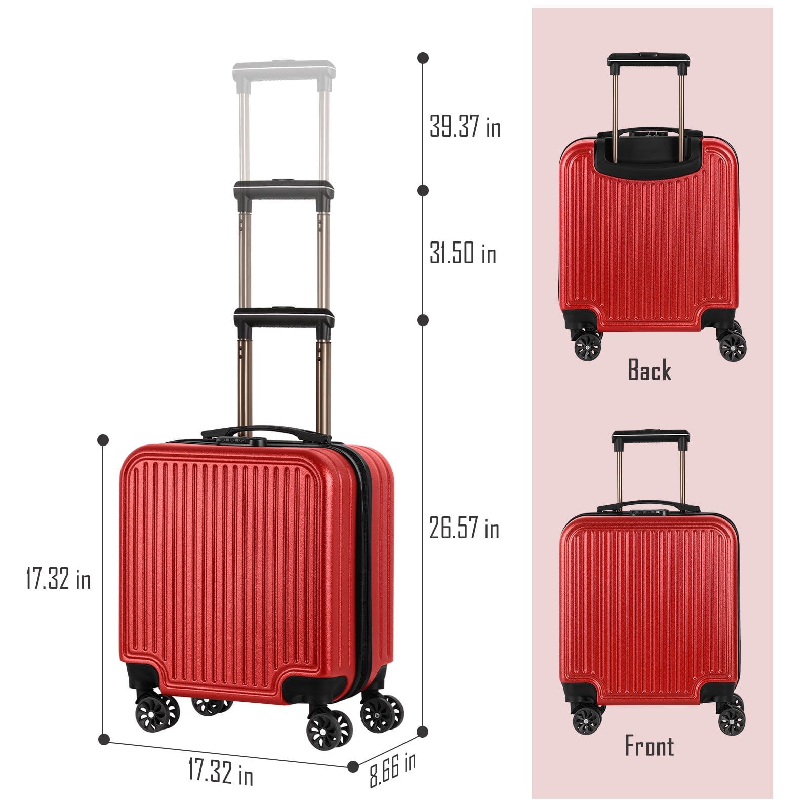 Luggage Brands Elle Luggage Red Rolling Luggage Boarding Luggage
