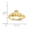 thumbnail image 3 of 14K Yellow Gold Ring Band Themed Polished & Satin Claddagh, Size 7, 3 of 5