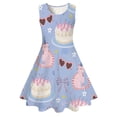 thumbnail image 4 of Spazoro Girls Midi Dresses, Brithday Cake Sleeveless A-Line Crew Neck Casual Summer Dresses for Girls Blue Size 6-7, 4 of 5