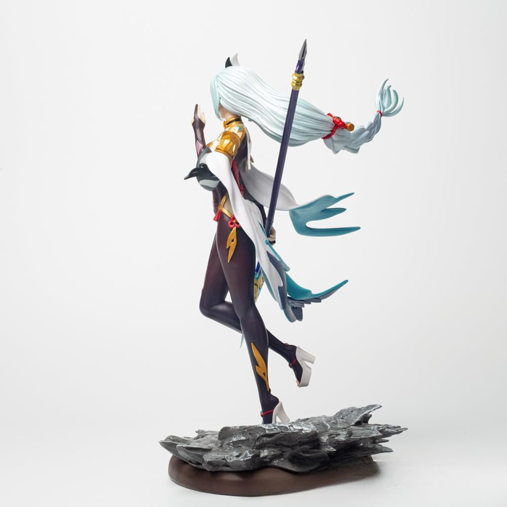 Shenhe Figure Holding A Long Gun Shenhe Anime Figures 30cm/11.8inch Handmade PVC Anime Model Statue Collectible Craft Gift