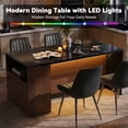thumbnail image 5 of Hawsaiy 5-Piece Dining Table Set for 4, 63" Dining Room Table with 4 Upholstered Dining Chairs, Modern Kitchen Table Set with 2 Storage Drawers for Apartment, 5 of 9