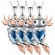 thumbnail image 1 of Collar y Dije de Animales AxolotlNeck04 4Pzas Ajolote/Corazón Plata/Azul Metal Cadena y Dije., 1 of 5
