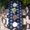 Navy Blue White, variant on Christmas Tree Table Cloths for 4 Foot Rectangle Tables, Black White Winter Xmas Snowflakes Patio Waterproof Elastic Fitted Tablecloths, Washable Rectangular Table Cover for Camping