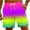 A shorts for Men, variant on Mens Trends Swim Trunks Elastic Waist Lace-up Bathing Suits Holiday Beach Pants Summer Swimwear Gradient Color Print Trousers Board Shorts Multicolor M