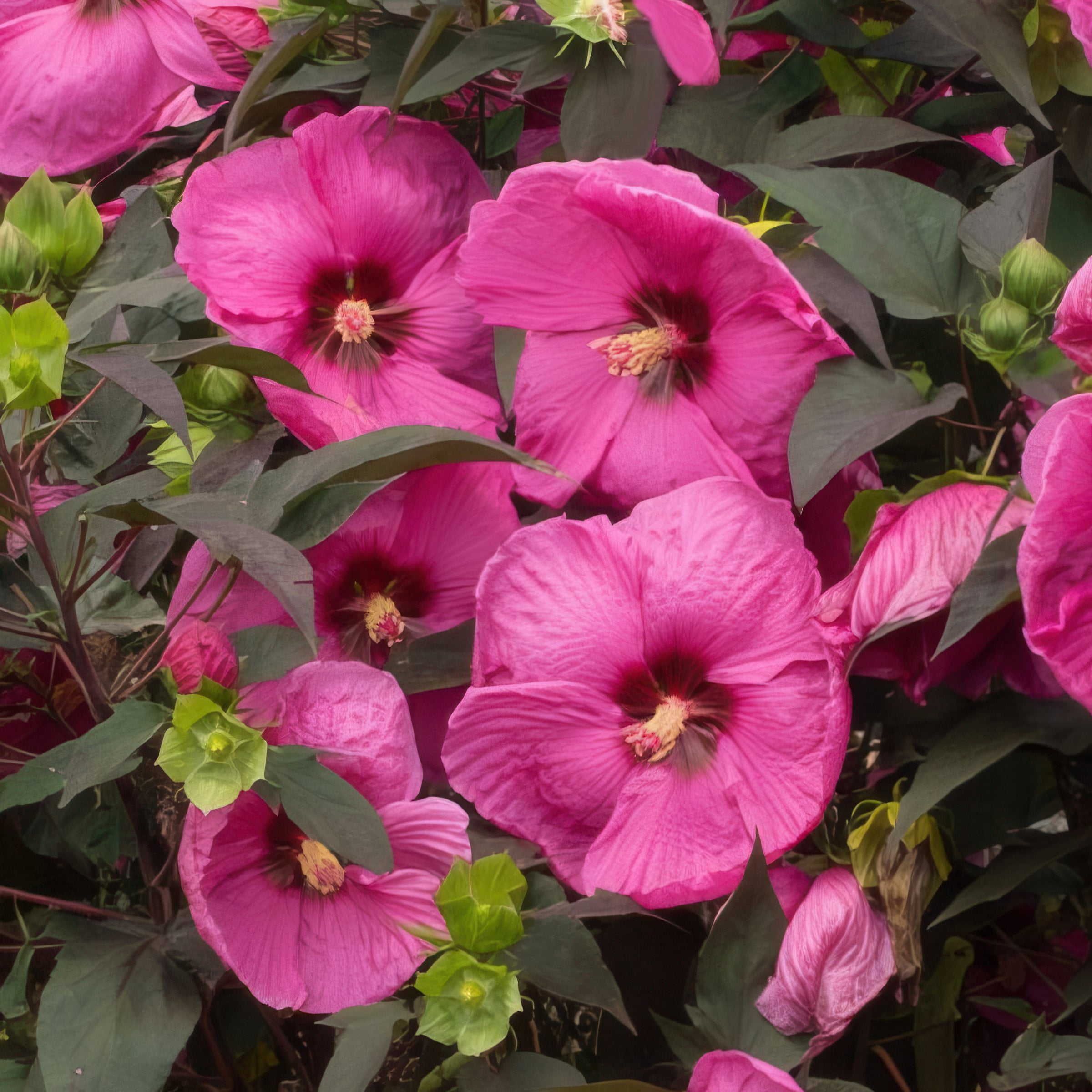 National Plant Network 3 gal Hibiscus Head over Heels Passion Live Perennial Plant Condition with Full Sunlight