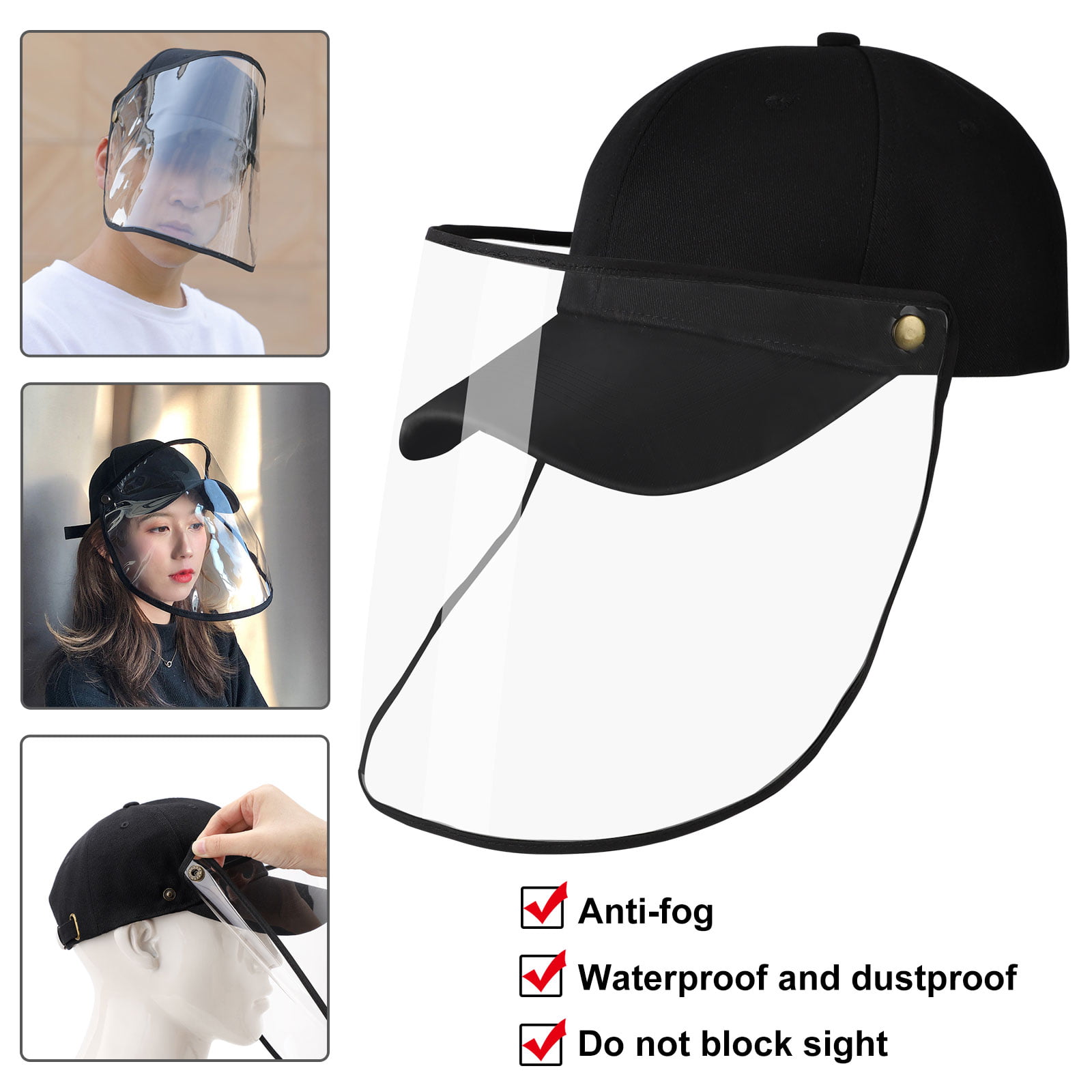 FODSLR Anti-Spitting Protective Hat Windproof Dustproof Anti-saliva Anti-Fog Full-face Protective Cap for Men and Women