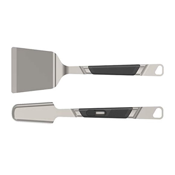 Everdure Premium Pack of 2 BBQ Tool Kit: Brushed Stainless Steel Tongs and Spatula with Soft Grip Handles, Durable Heavy-Duty Grilling Tools and Cooking Utensils Set