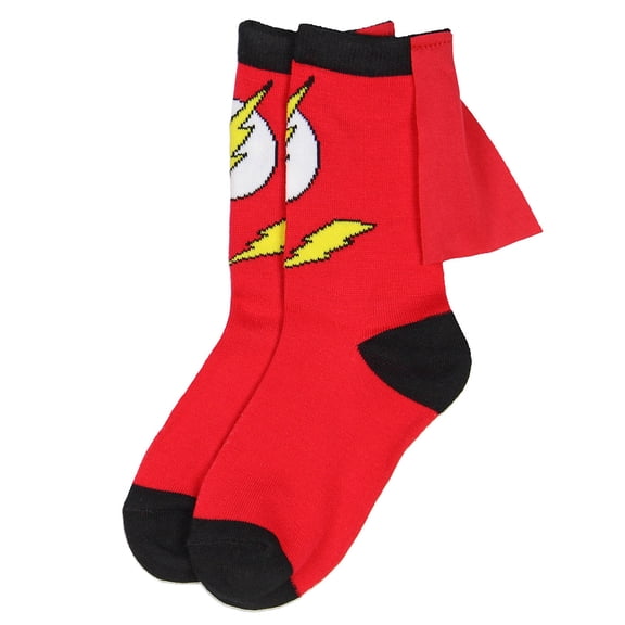 DC Comics Superhero Batman Superman The Flash Youth Boys Caped Crew Socks
