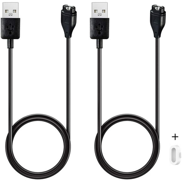 KOMI Charger for Garmin Vivoactive 5, Vivoactive 4, Vivoactive 4S, Replacement Charging Cable Cord Plus a White Silicone Charger Port Protector Anti Dust Plug (2Pack)