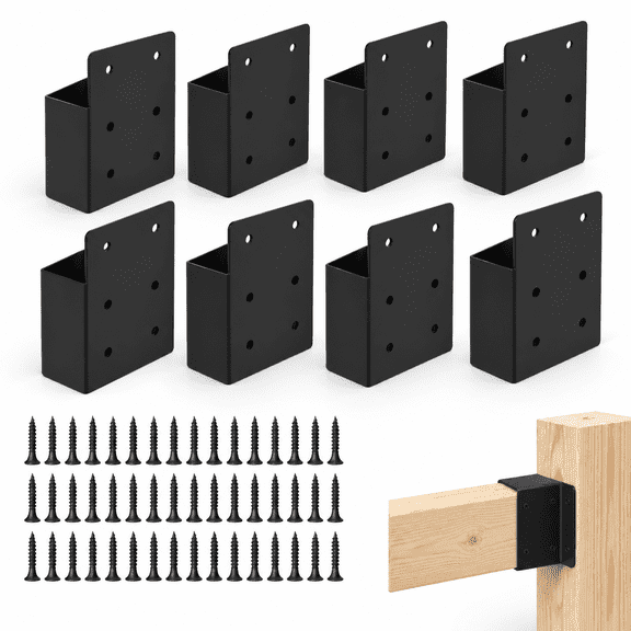 2x4 Wood Pergola Brackets, 8 Pack Heavy Duty Carbon Steel Wall Mount Connectors with Screws