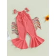 thumbnail image 3 of Bagilaanoe Toddler Baby Girl Jumpsuit Sleeveless Tassel Romper Overalls 12M 18M 24M 3T 4T 5T Kids Long Flare Pants Summer Outfits, 3 of 9