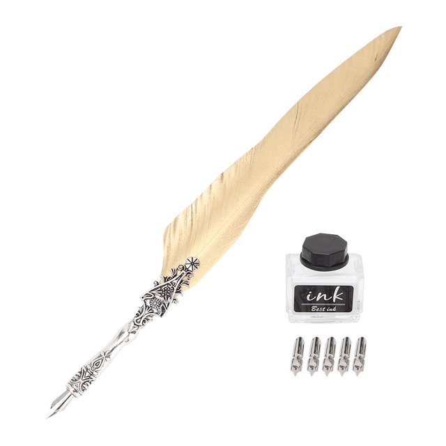 Pluma Antigua, Pluma De Inmersión, Pluma Clásica Vintage, Pluma Estilográfica, Juego De Botellas De Tinta, Papelería, Regalo #2 ANGGREK Otros