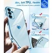 LeYi For Samsung Galaxy A14 Phone Case, Cute Galaxy A14 Case with Screen Protector [2 Pack], Blue
