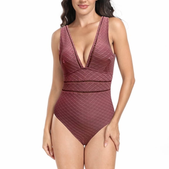 Inleife One Piece Bathing Suit for Women Women's Sexy Fashion Swimsuit Hollow Sexy Slimming Solid Color Swimsuit Set