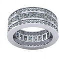 thumbnail image 2 of Natural 5.00Ct Princess Round Diamond 3-Row Anniversary Wedding Eternity Band Ring 18k Gold GH SI2, 2 of 3