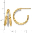 thumbnail image 4 of 14K Two-Tone Polished Multi Row Hoop Post Earrings (Width 18.5) (Length 19.4) - Jbsp, 4 of 5