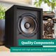 thumbnail image 4 of Electrohome Huntley - Altavoces de estantería alimentadas con amplificador integrado y controladores de 3 pulgadas para tocadiscos, TV, PC y transmisión de música inalámbrica con Bluetooth 5, RCA y, 4 of 5